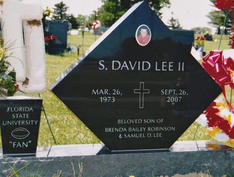 Black Headstone with Florida State University Design